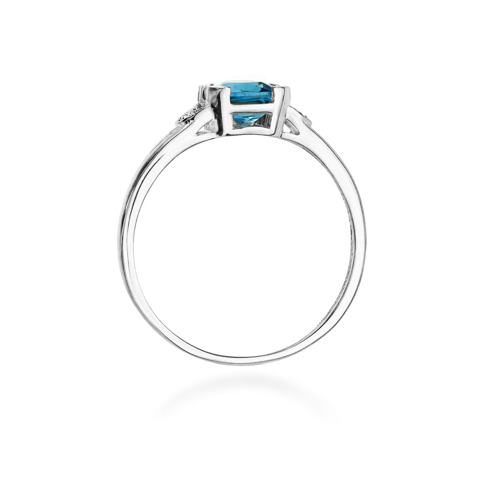 Inel Aur 9K cu Topaz Swiss 1.10 ct si Diamante Naturale 0.01 ct