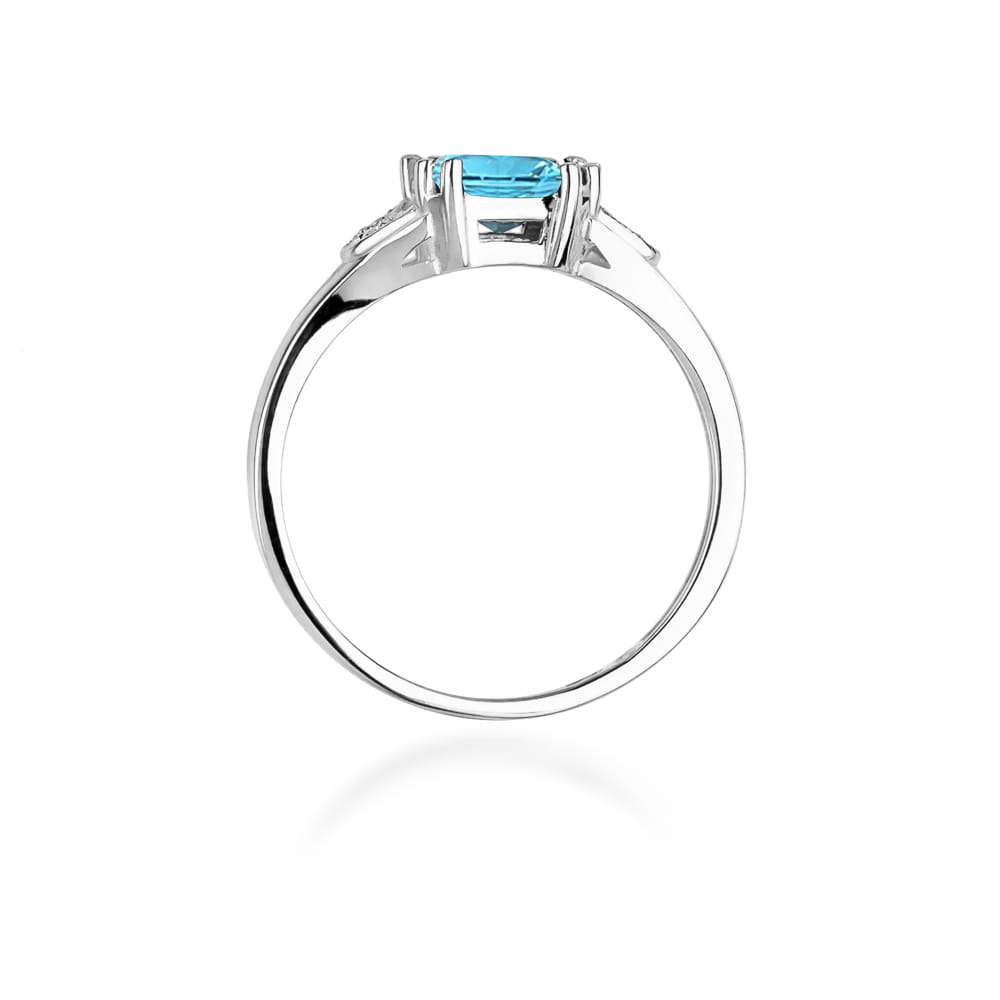 Inel Aur 9K cu Topaz Swiss 1.40 ct si Diamante Naturale 0.06 ct
