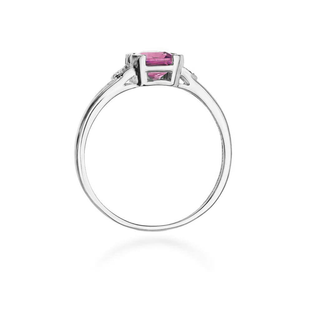Inel Aur 9K cu Topaz Roz 1.10 ct si Diamante Naturale 0.01 ct