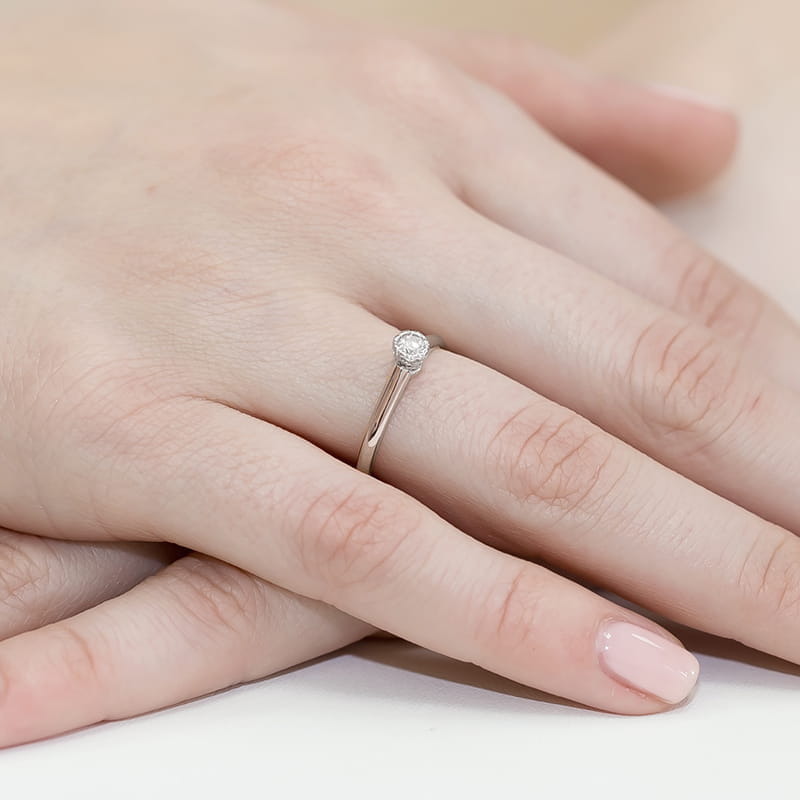 Inel Aur 9K cu Diamant Natural 0.13 ct