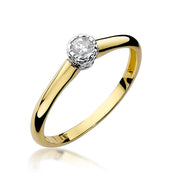 Inel Aur 9K cu Diamant Natural 0.13 ct