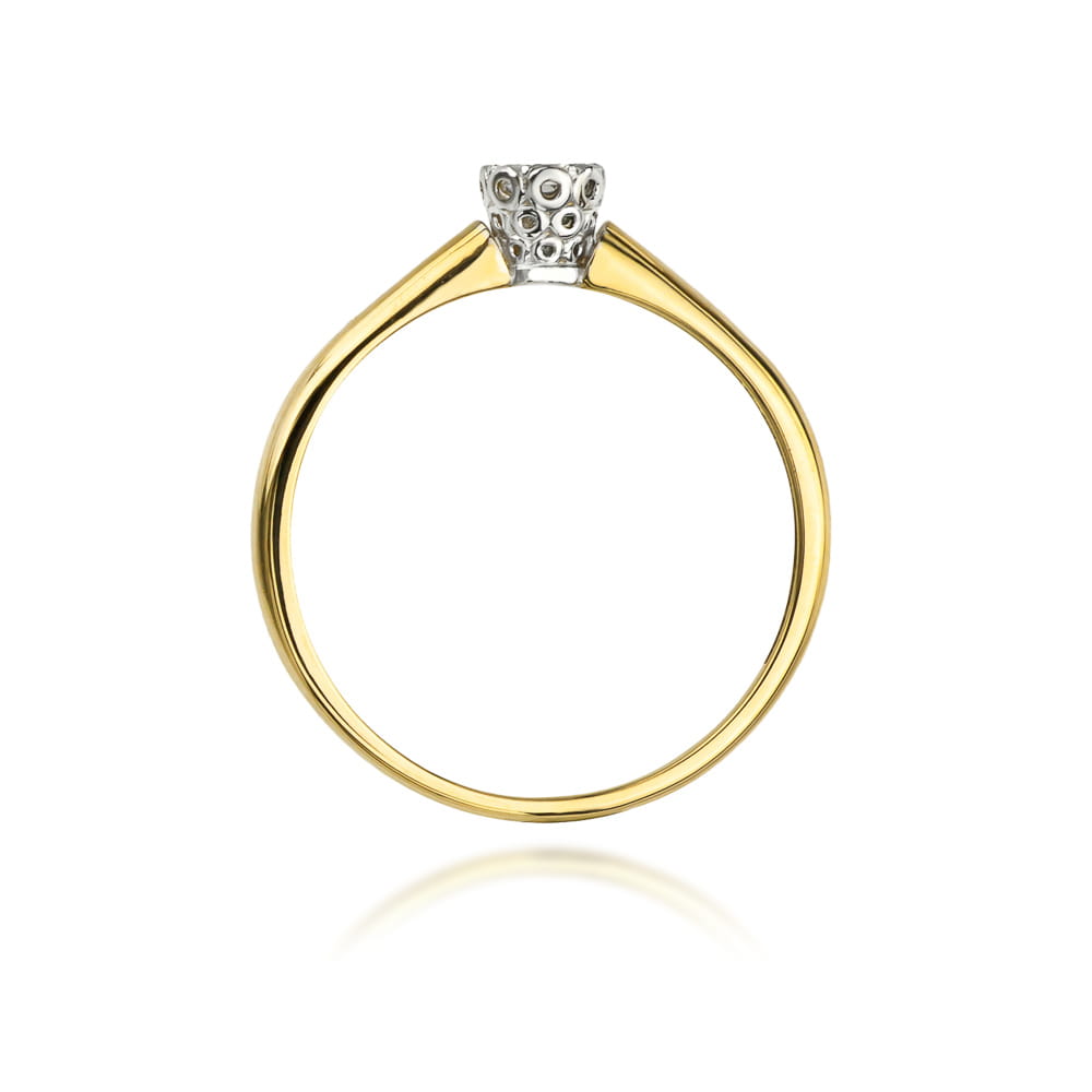 Inel Aur 9K cu Diamant Natural 0.13 ct