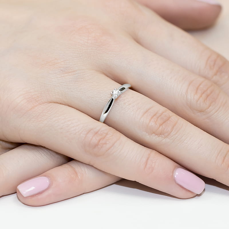 Inel Aur 9K cu Diamant Natural 0.10 ct