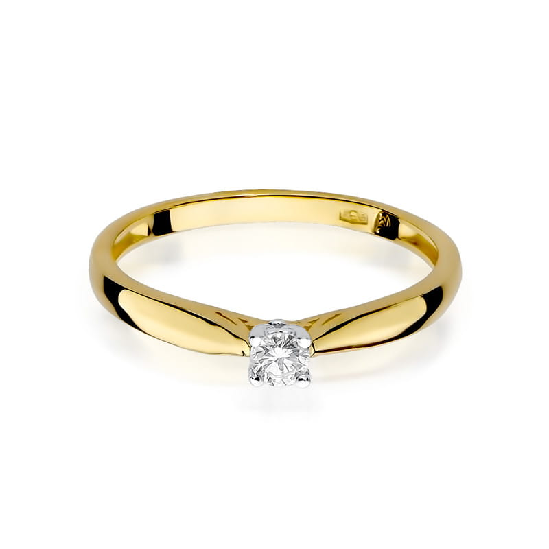 Inel Aur 9K cu Diamant Natural 0.10 ct