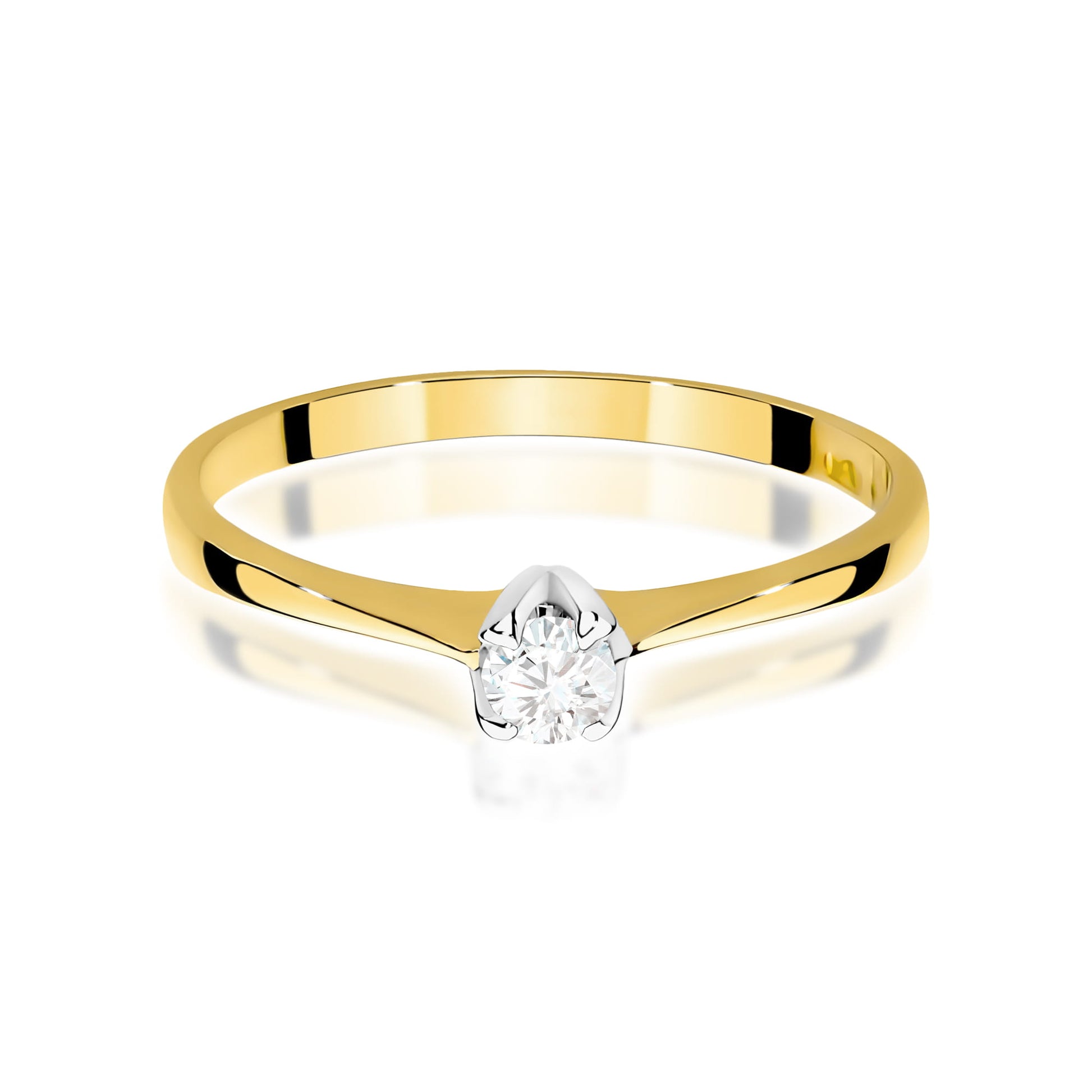 Inel Aur 9K cu Diamant Natural 0.10 ct