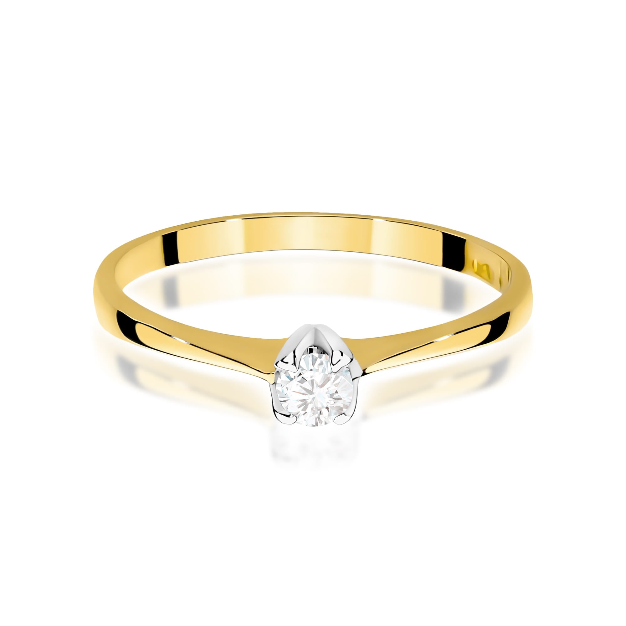 Inel Aur 9K cu Diamant Natural 0.10 ct