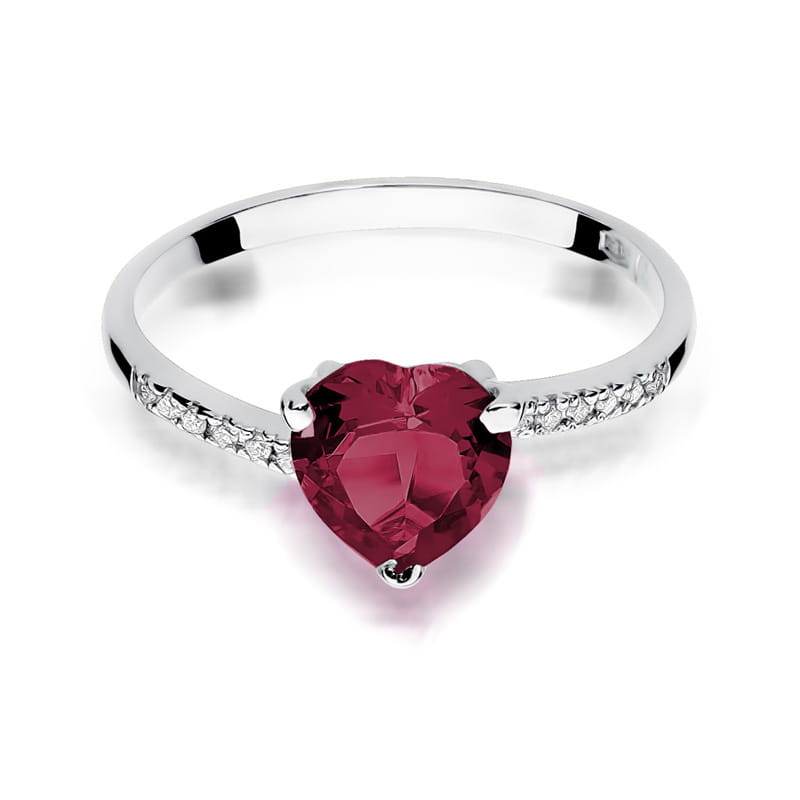 Inel Aur 9K cu Rubin 1.70 ct si Diamante Naturale 0.06 ct