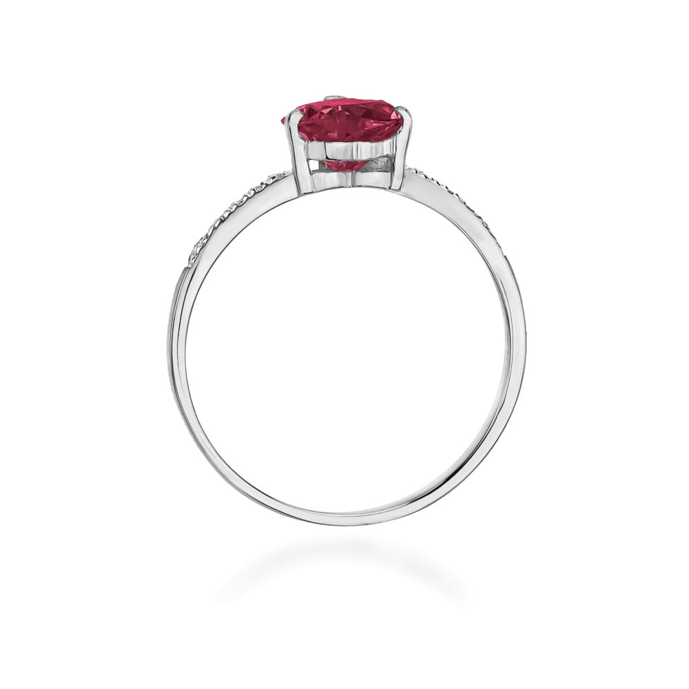 Inel Aur 9K cu Rubin 1.70 ct si Diamante Naturale 0.06 ct