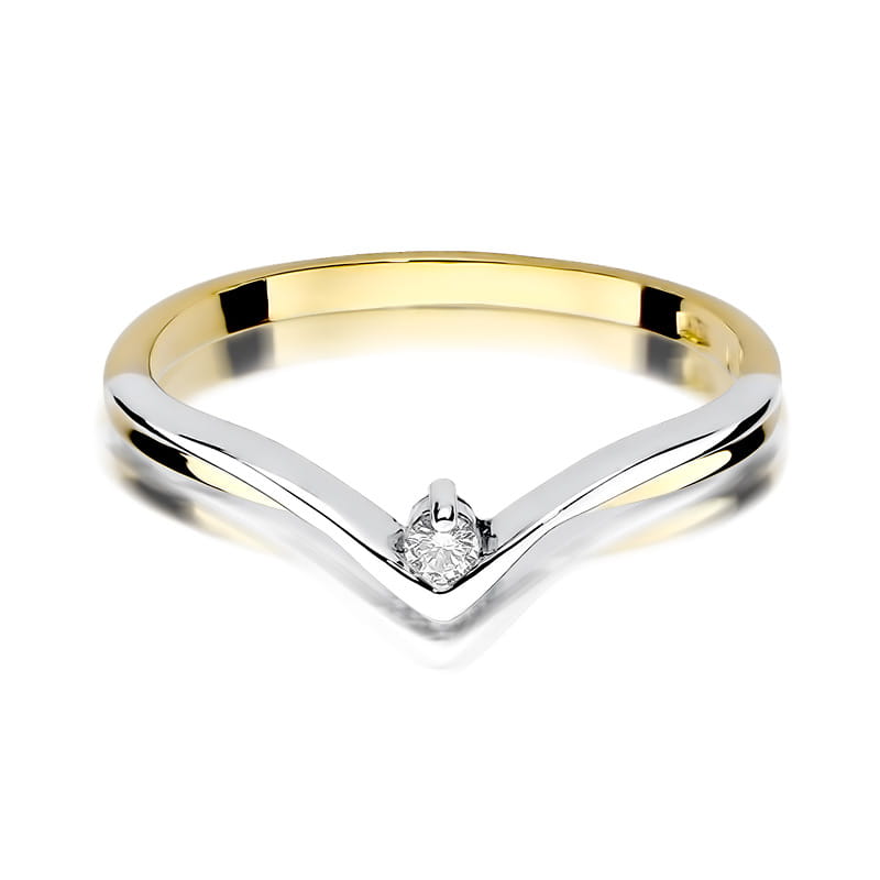 Inel Aur 9K cu Diamant Natural 0.04 ct