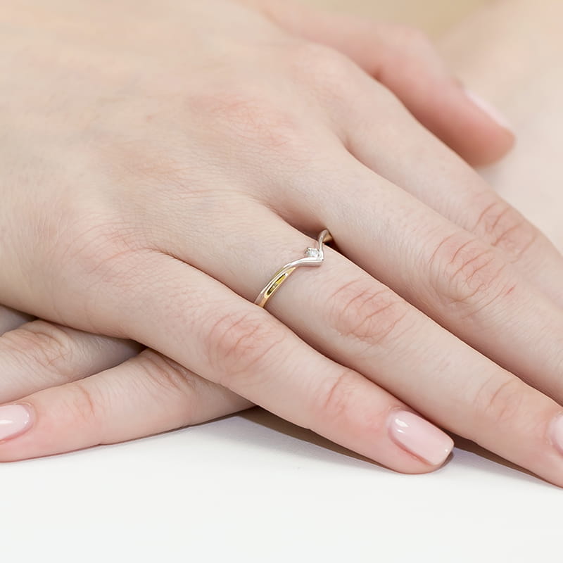 Inel Aur 9K cu Diamant Natural 0.04 ct
