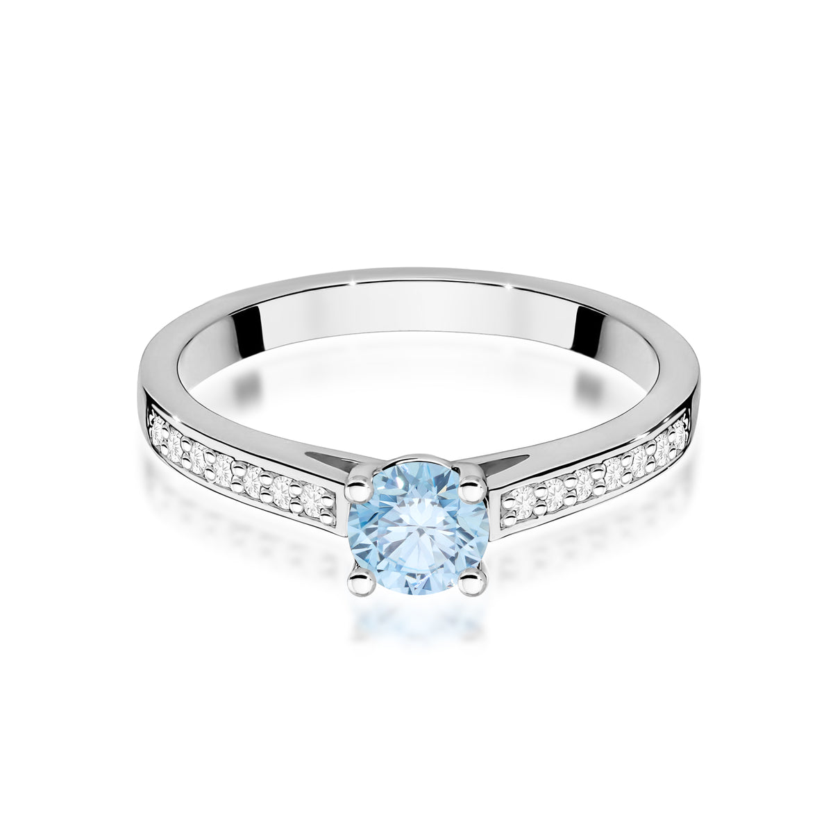 Inel Aur 14K cu Diamante Albastru de Laborator 0.62 ct