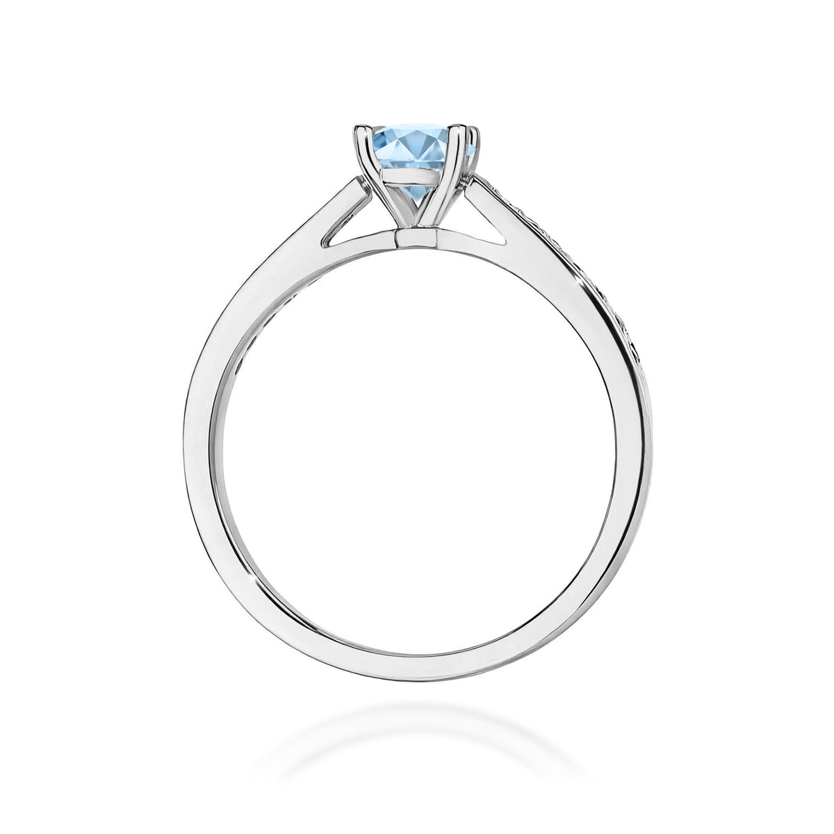 Inel Aur 14K cu Diamante Albastru de Laborator 0.62 ct