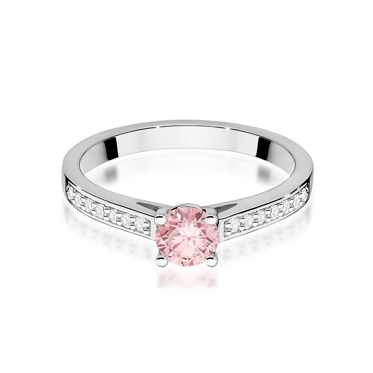 Inel Aur 14K cu Diamante Roz de Laborator 0.62 ct