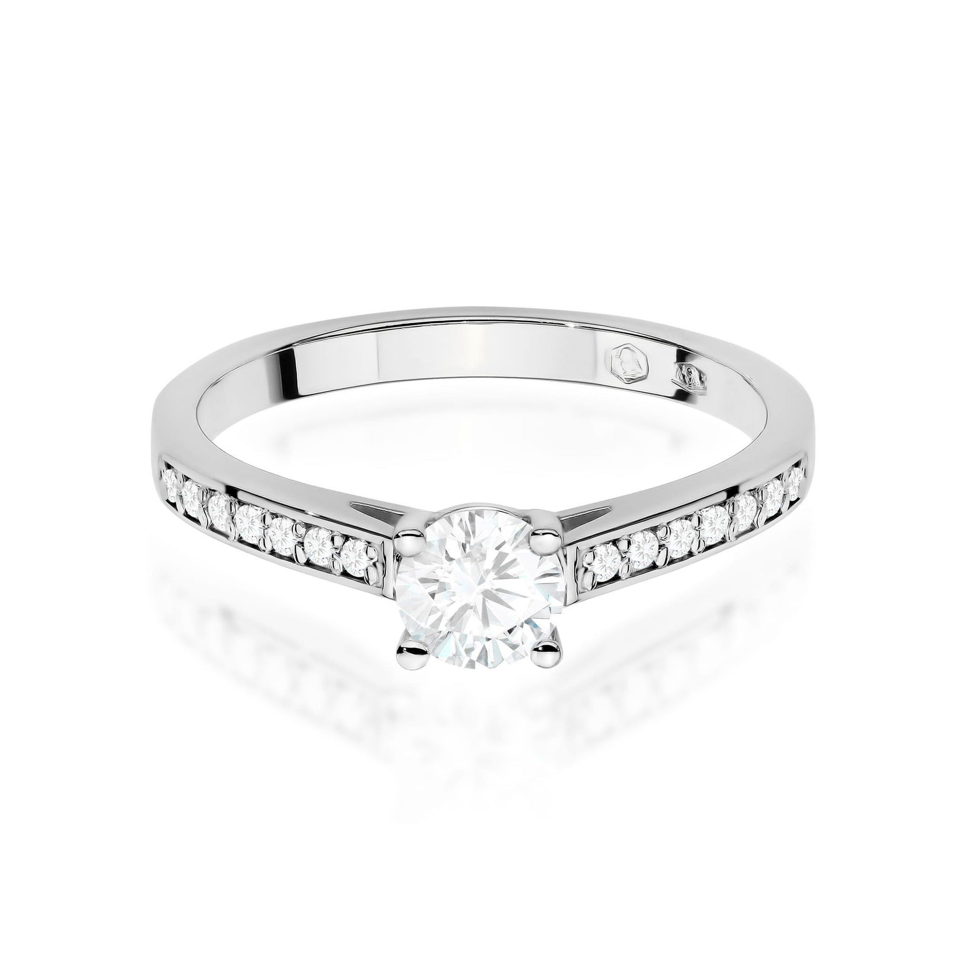 Inel Aur 14K cu Diamante de Laborator 0.62 ct - Alb