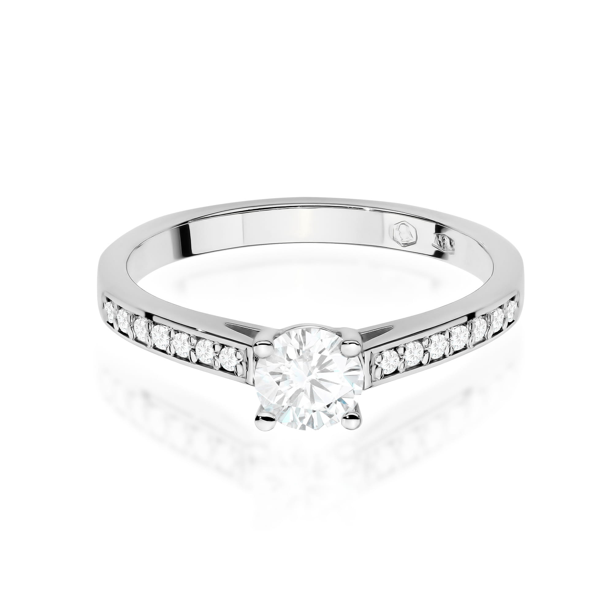 Inel Aur 14K cu Diamante de Laborator 0.62 ct - Alb