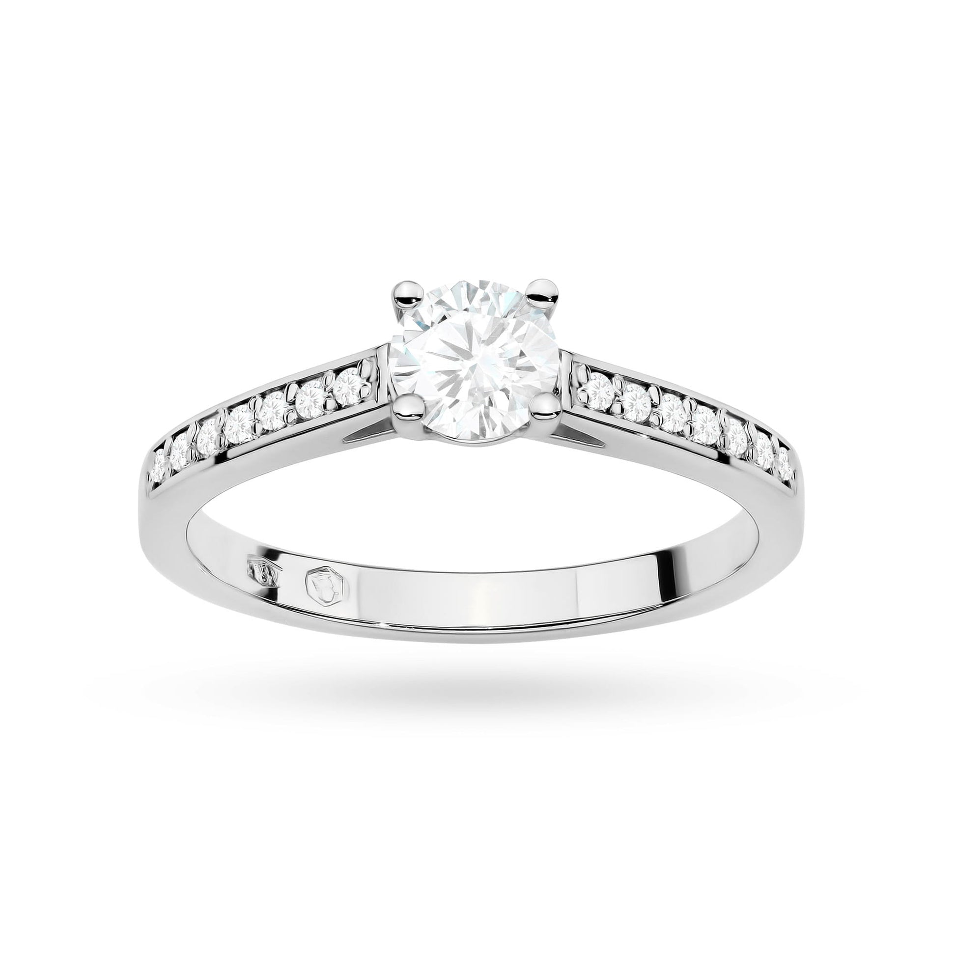 Inel Aur 14K cu Diamante de Laborator 0.62 ct - Alb