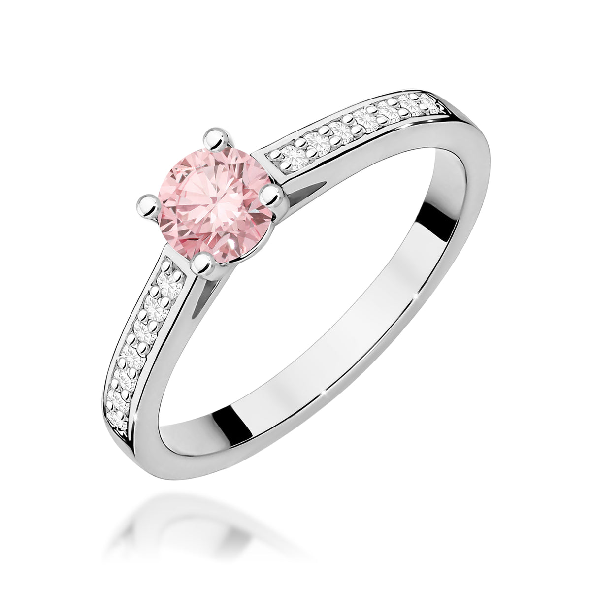 Inel Aur 9K cu Diamante Roz de Laborator 0.62 ct