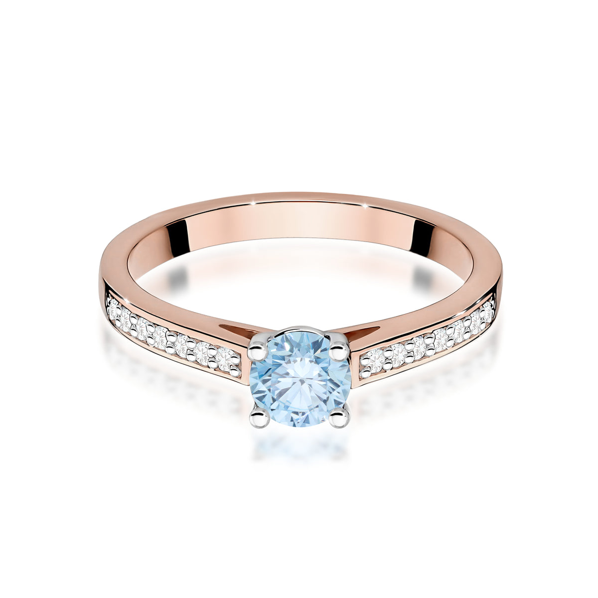 Inel Aur 14K cu Diamante Albastru de Laborator 0.62 ct
