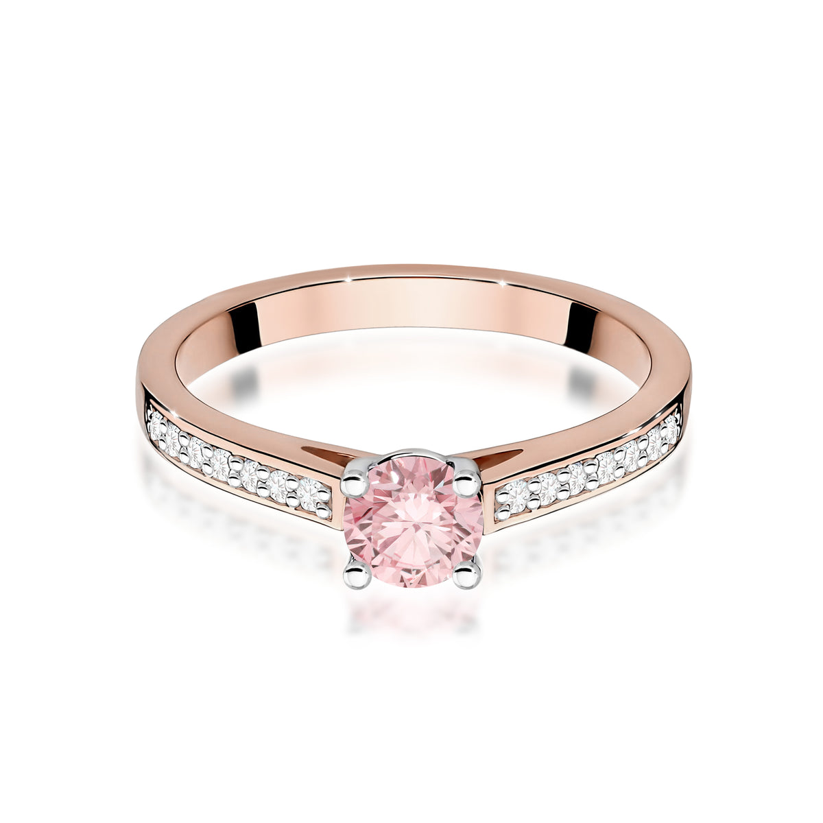 Inel Aur 14K cu Diamante Roz de Laborator 0.62 ct