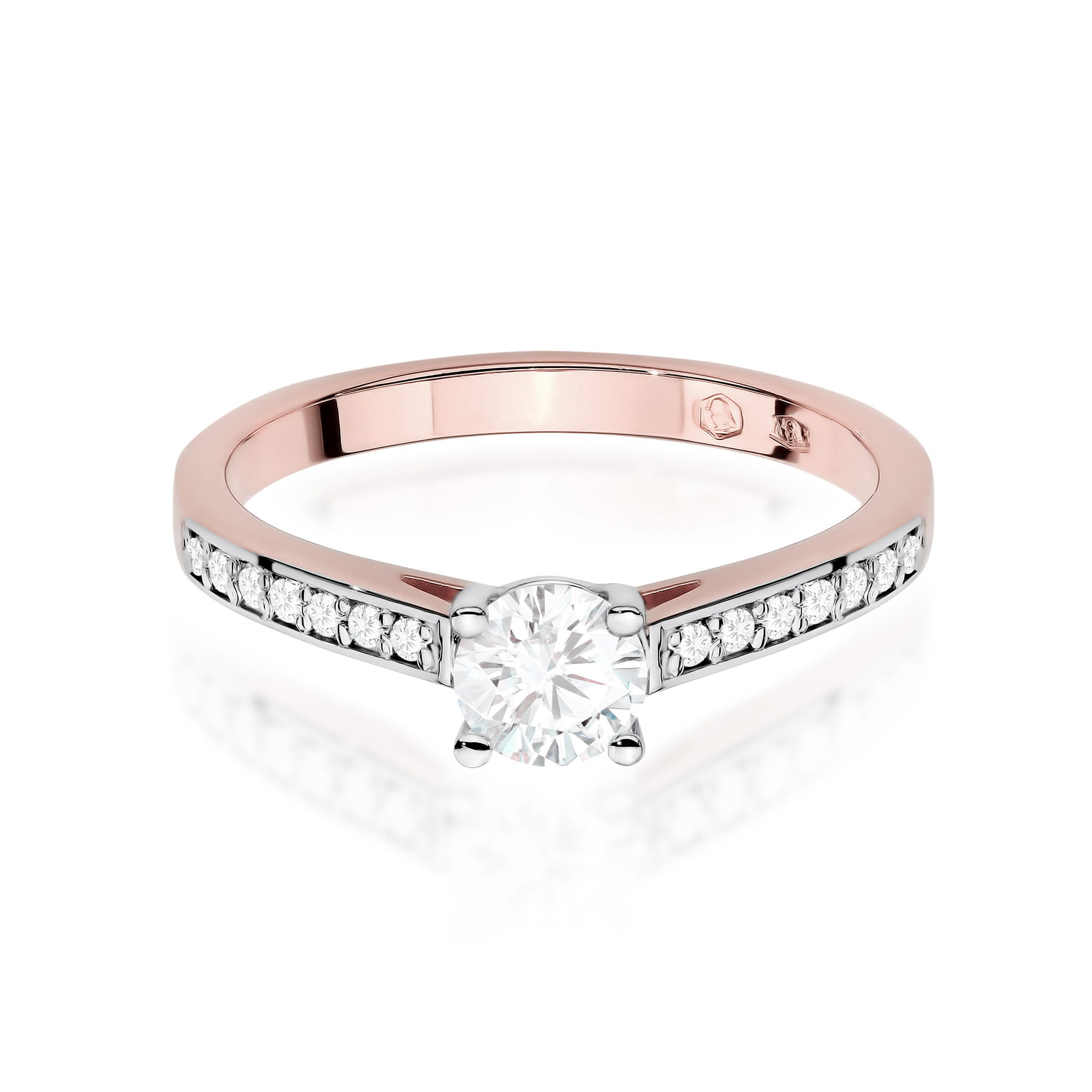 Inel Aur 14K cu Diamante de Laborator 0.62 ct - Roz