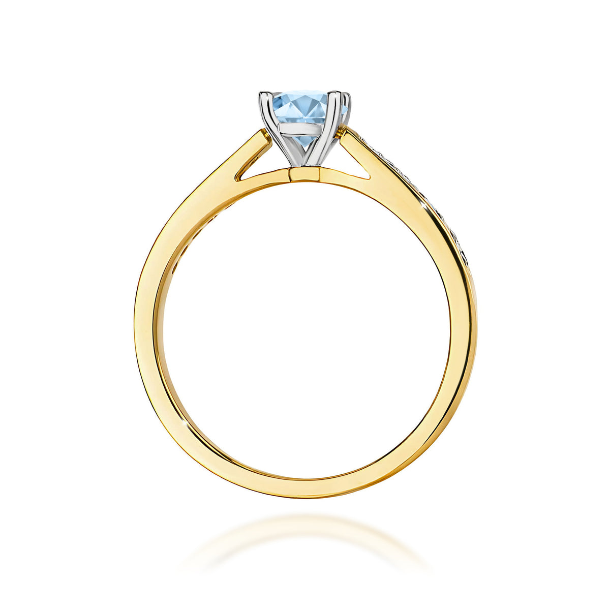 Inel Aur 14K cu Diamante Albastru de Laborator 0.62 ct