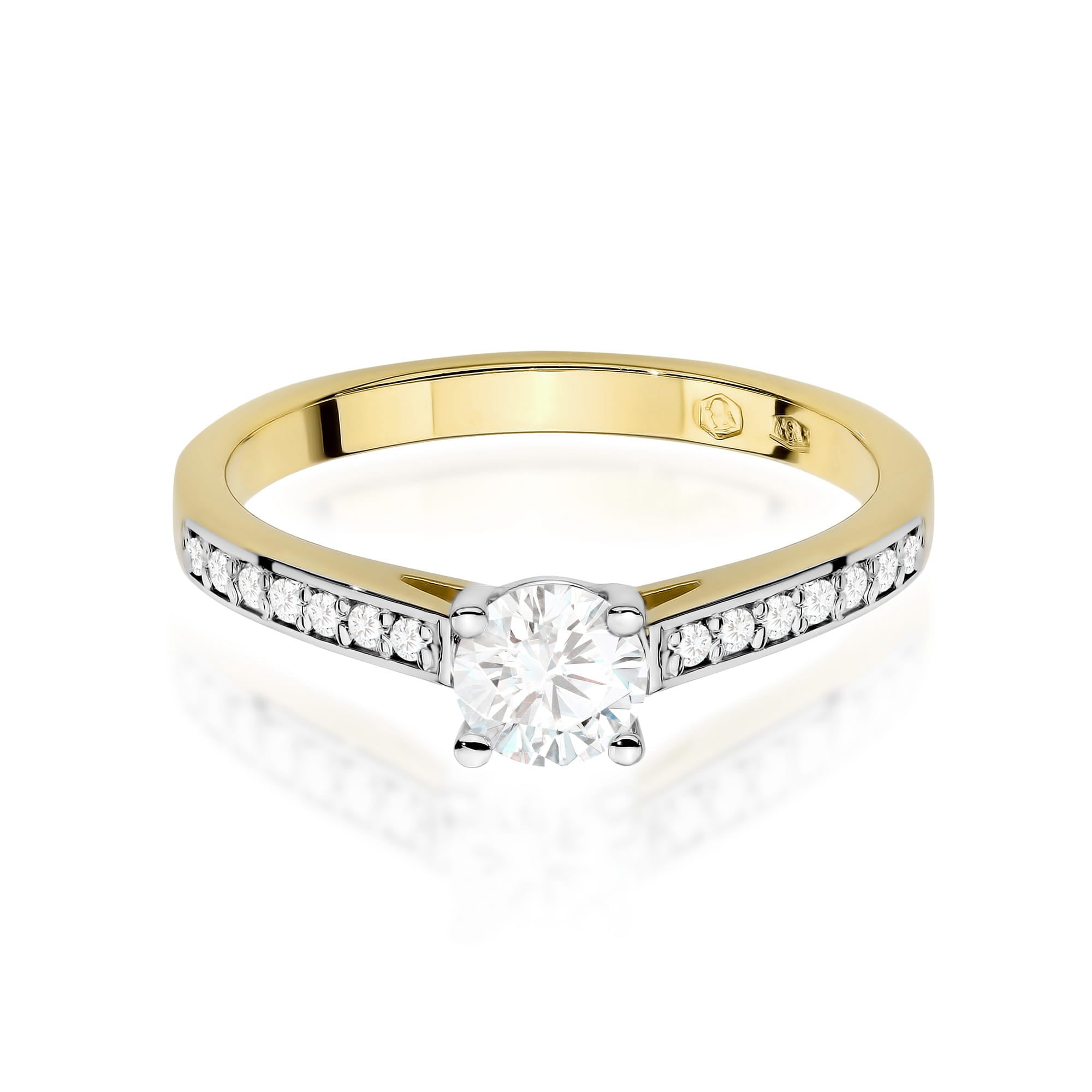 Inel Aur 14K cu Diamante de Laborator 0.62 ct - Galben
