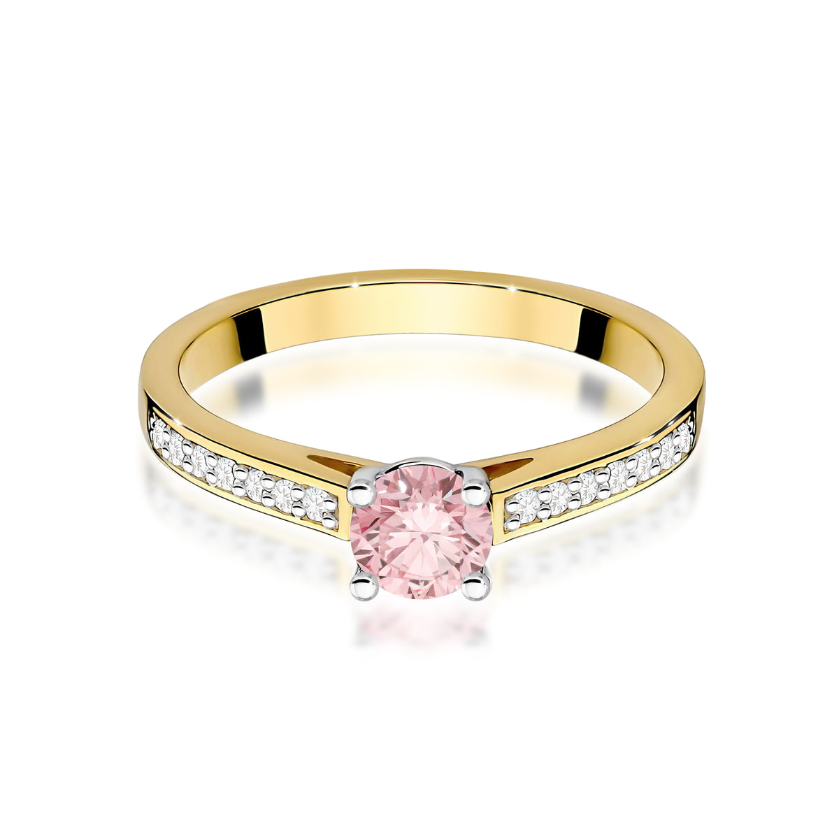 Inel Aur 9K cu Diamante Roz de Laborator 0.62 ct