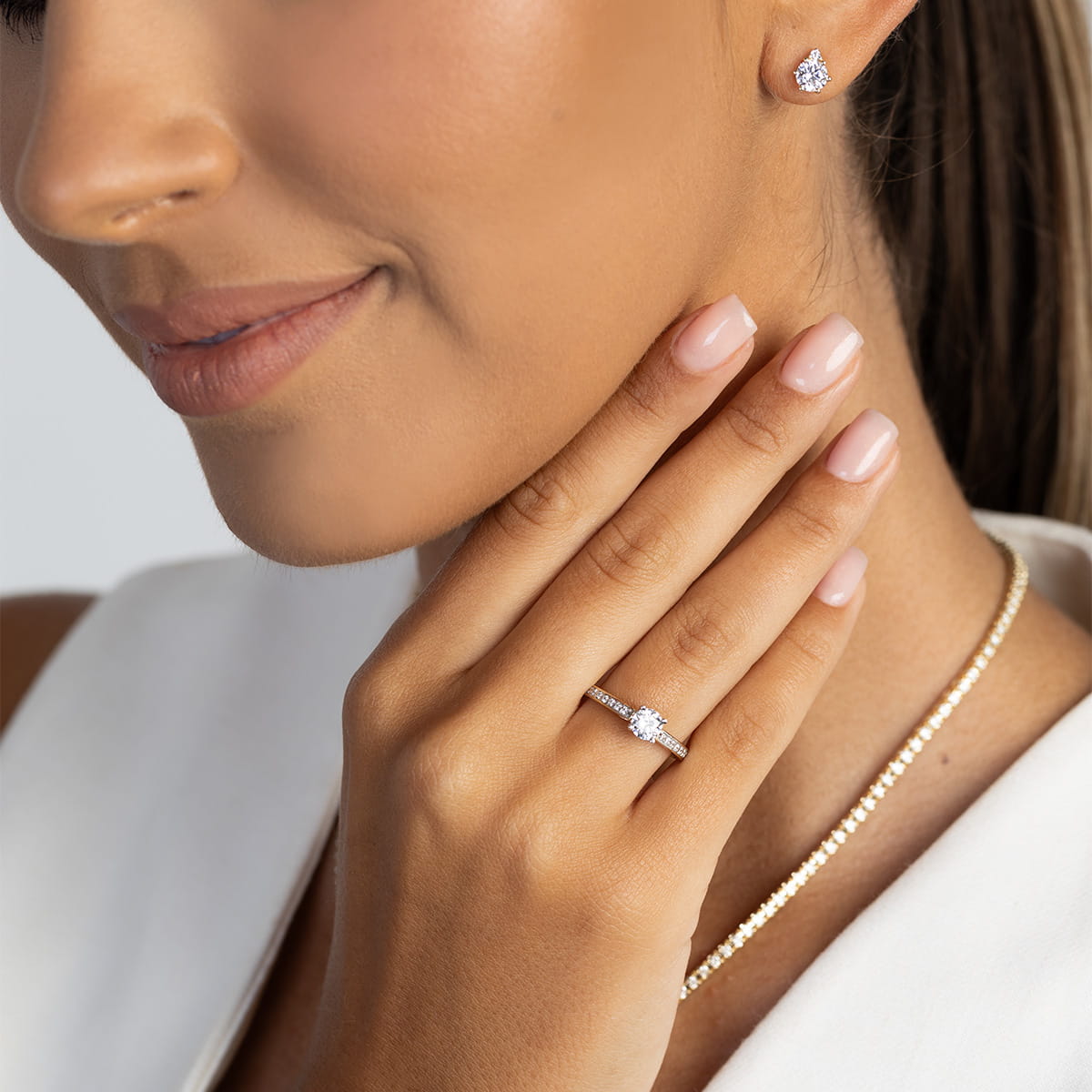 Inel Aur 9K cu Diamante de Laborator 0.62 ct