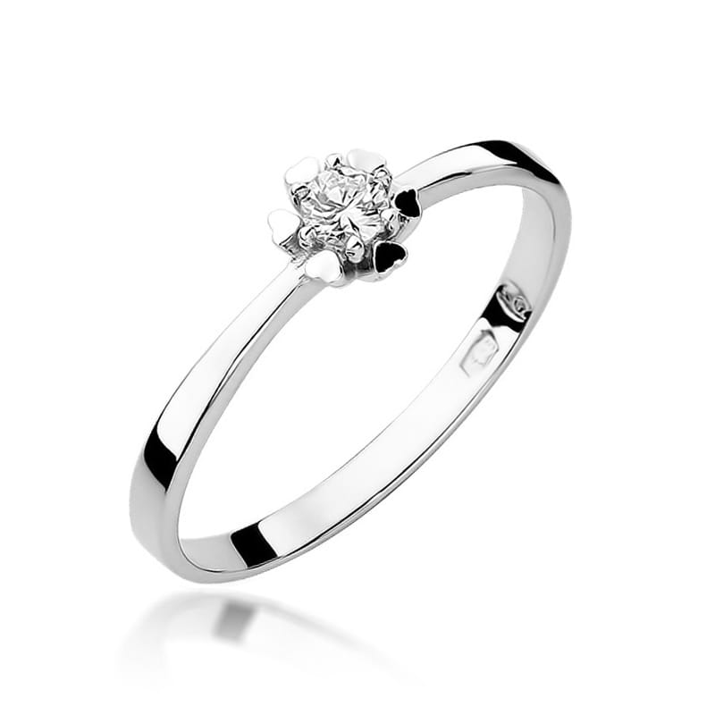 Inel Aur 9K cu Diamant Natural 0.10 ct