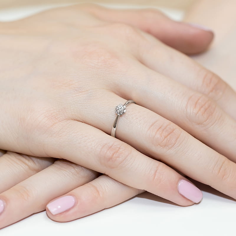 Inel Aur 9K cu Diamant Natural 0.10 ct