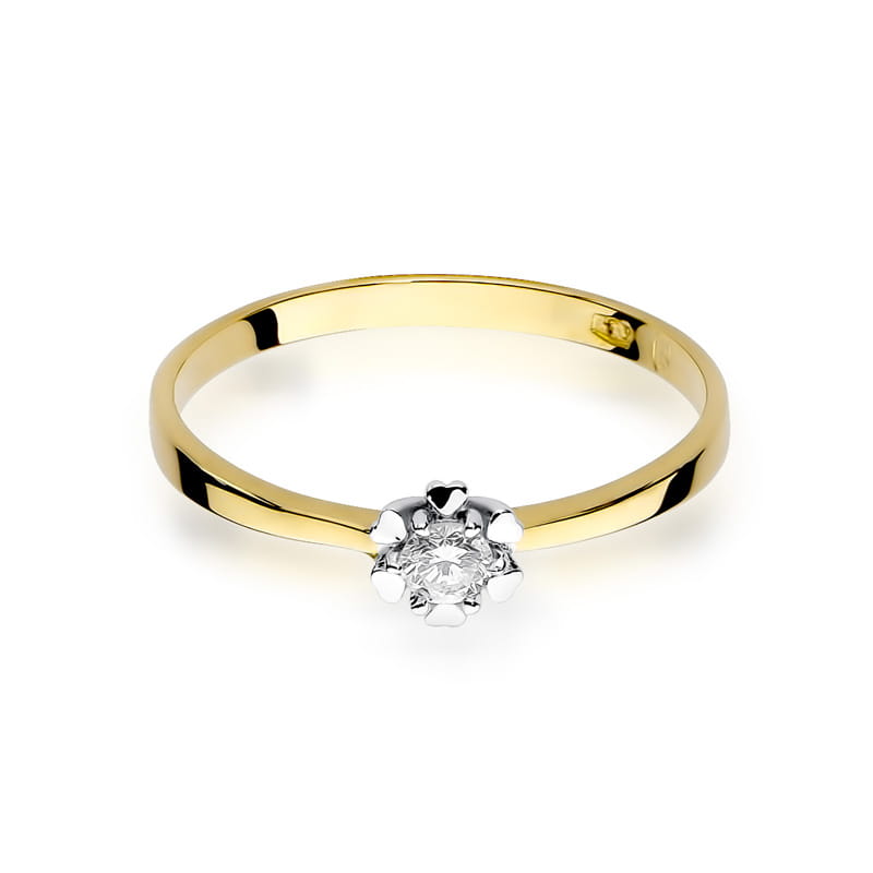 Inel Aur 9K cu Diamant Natural 0.10 ct