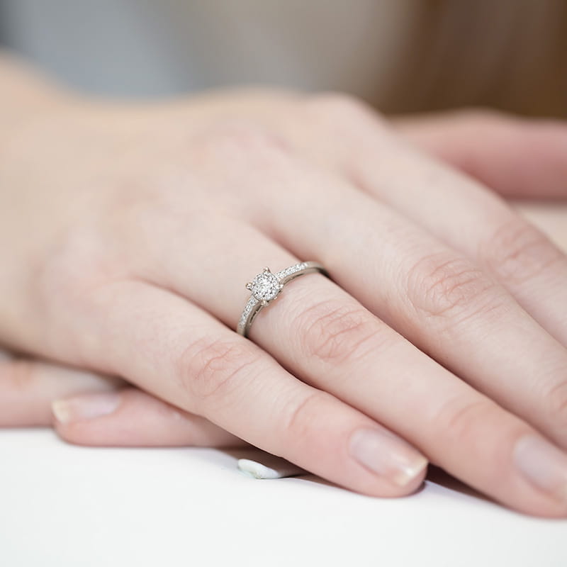 Inel Aur 9K cu Diamante Naturale 0.12 ct