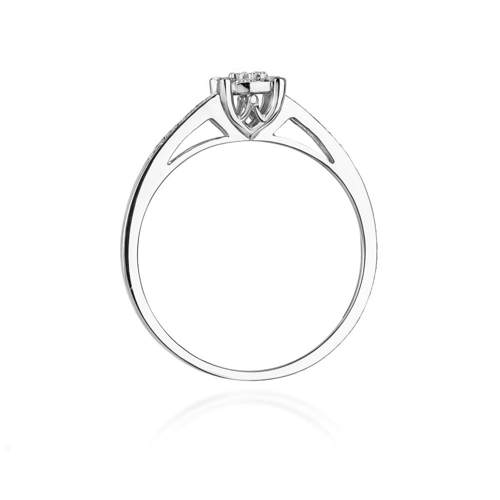 Inel Aur 9K cu Diamante Naturale Albe si Negre 0.12 ct