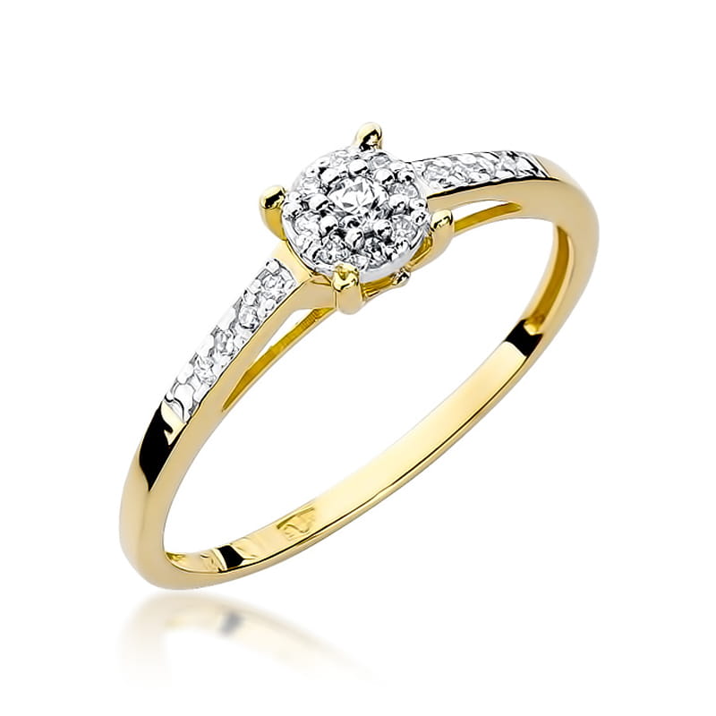 Inel Aur 9K cu Diamante Naturale 0.12 ct