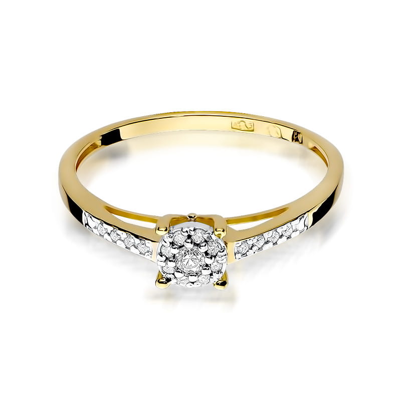 Inel Aur 9K cu Diamante Naturale 0.12 ct