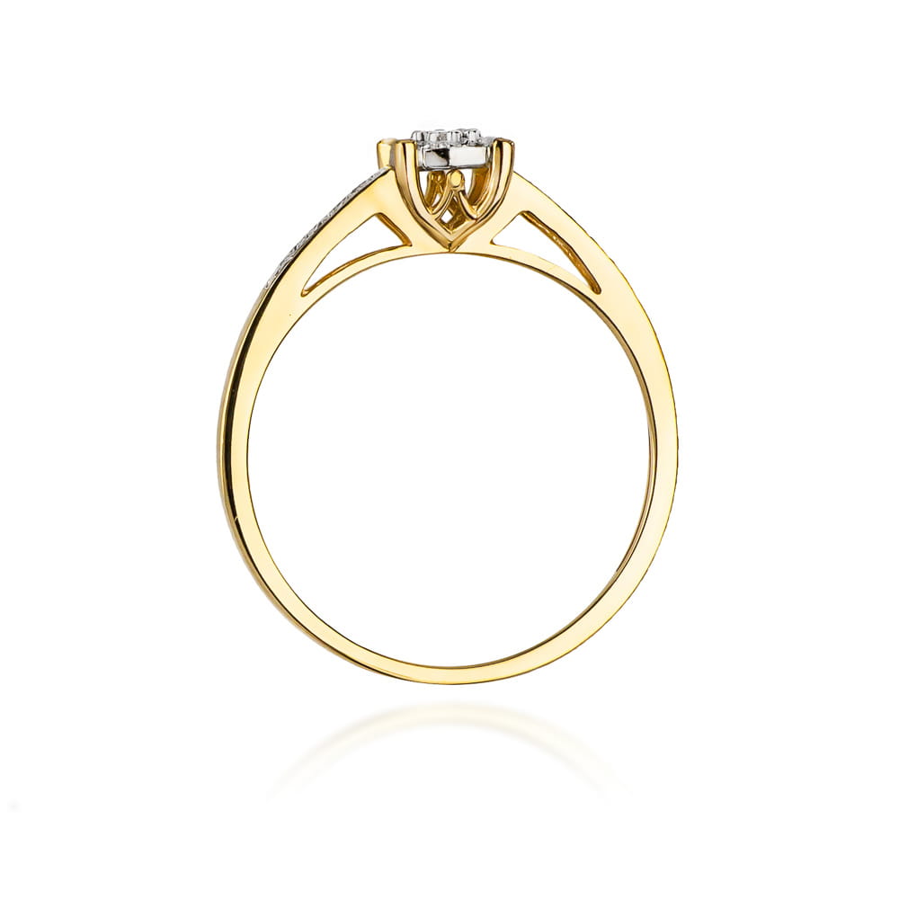 Inel Aur 9K cu Diamante Naturale 0.12 ct