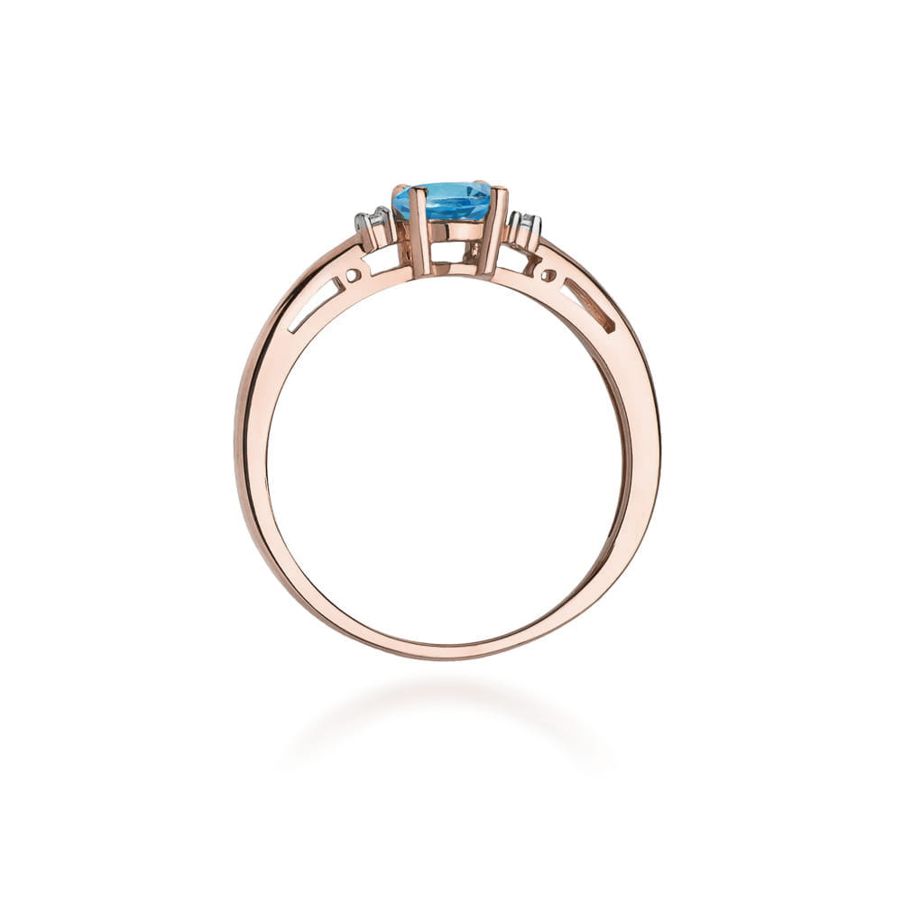 Inel Aur 14K W006 Topaz London Blue 0.50ct