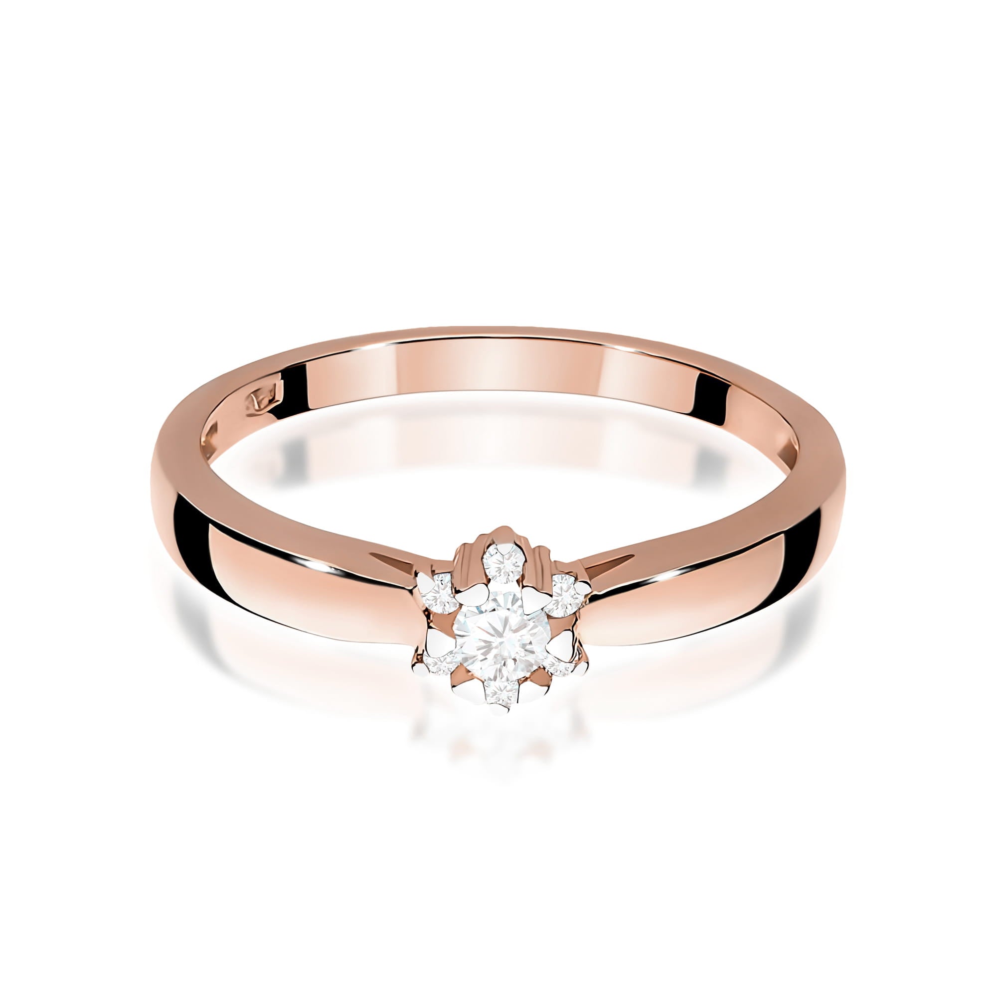 Inel Aur 14K cu Diamante de Laborator 0.15 ct