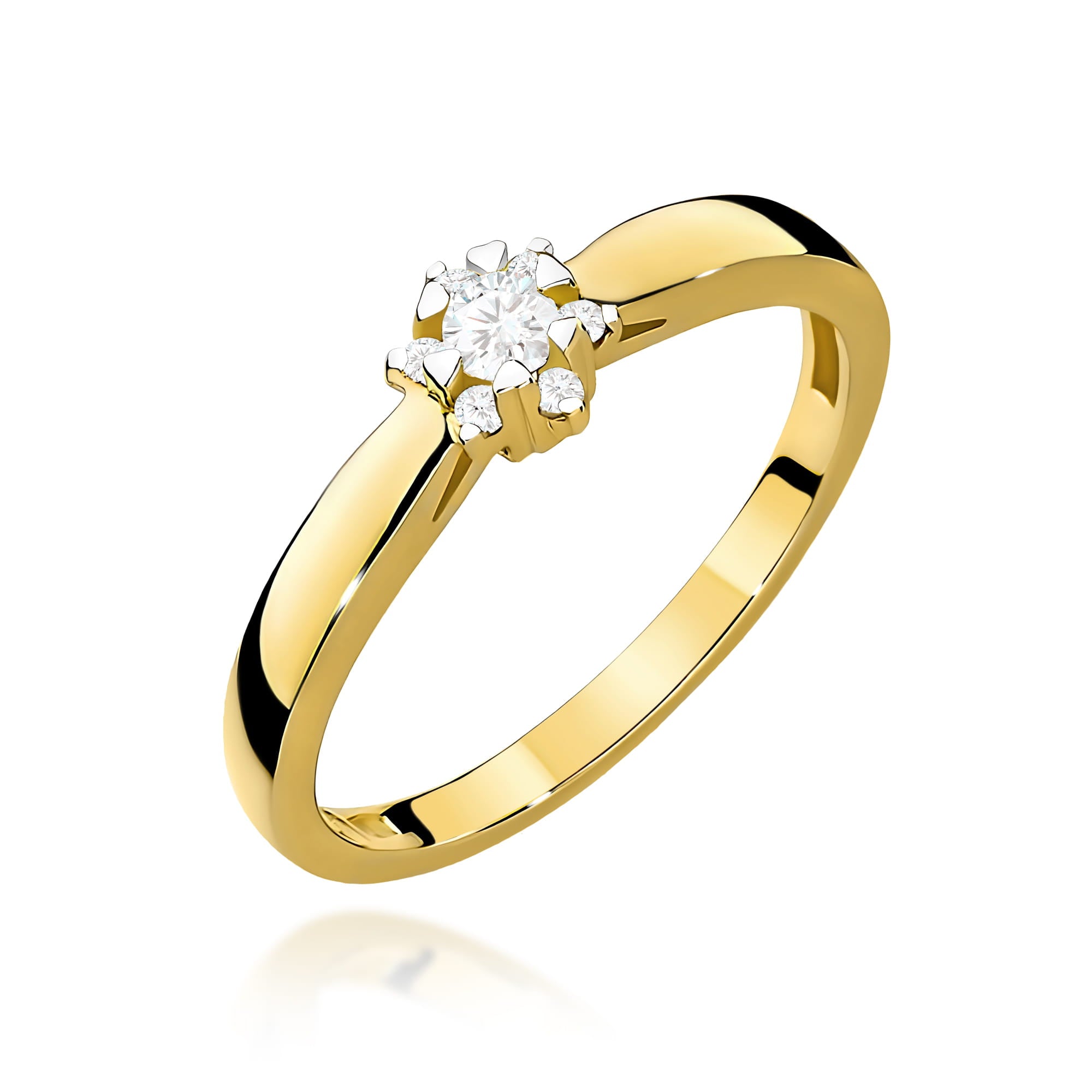 Inel Aur 9K cu Diamante Naturale 0.15 ct