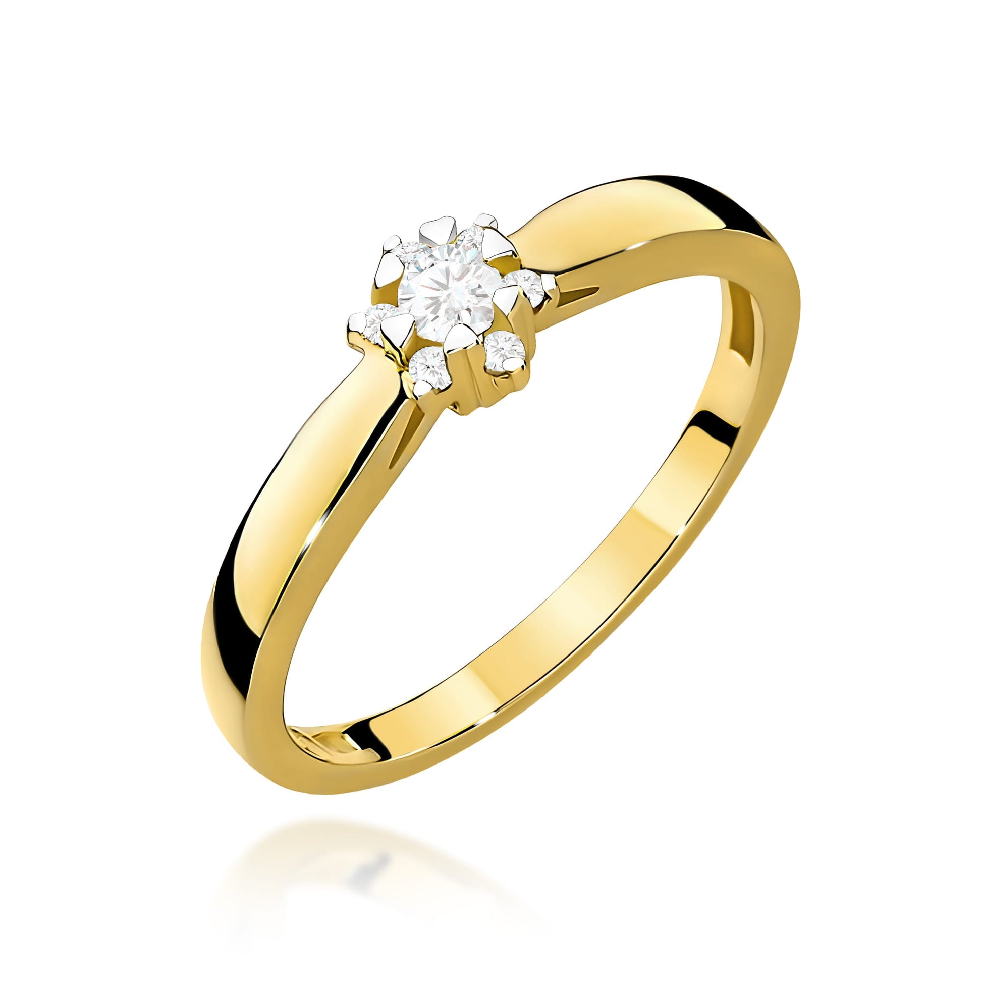 Inel Aur 9K cu Diamante de Laborator 0.15 ct