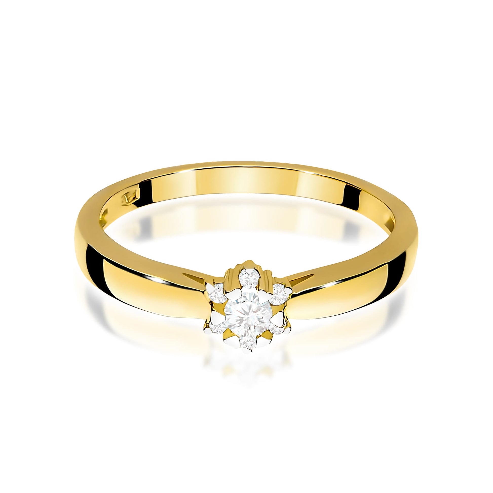 Inel Aur 9K cu Diamante de Laborator 0.15 ct