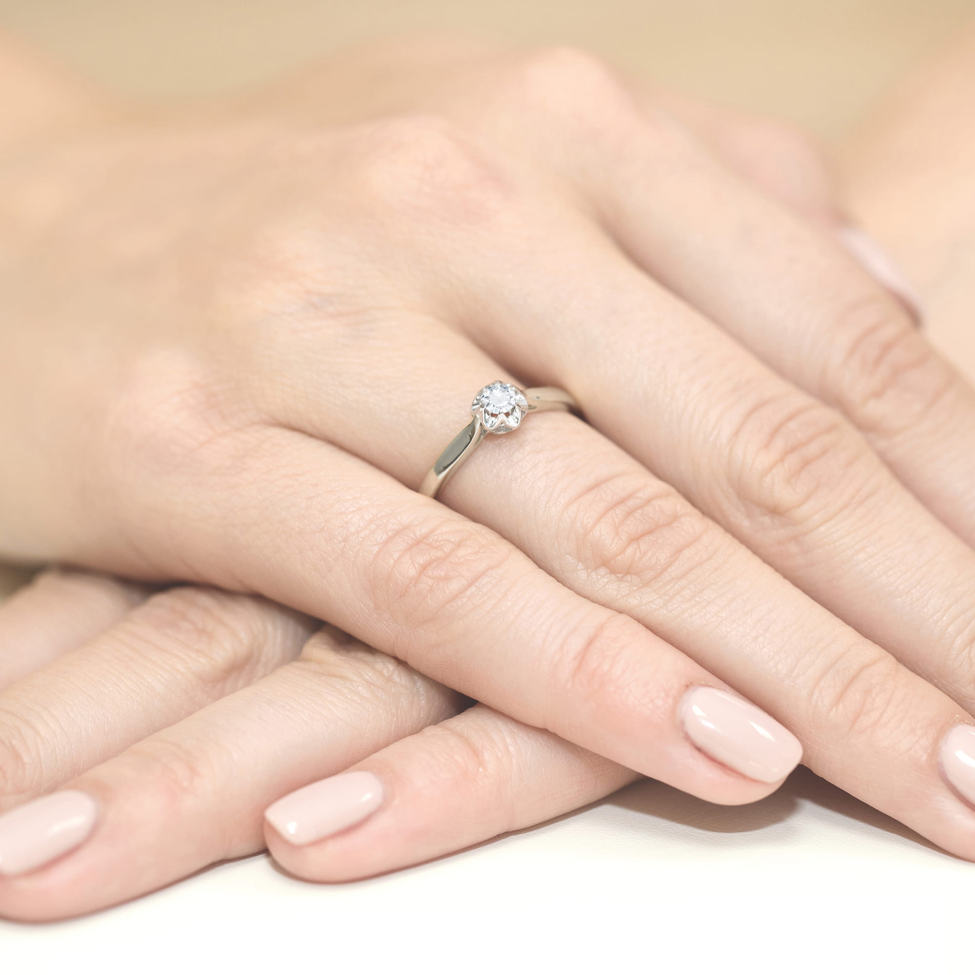 Inel Aur 9K cu Diamant Natural 0.15 ct