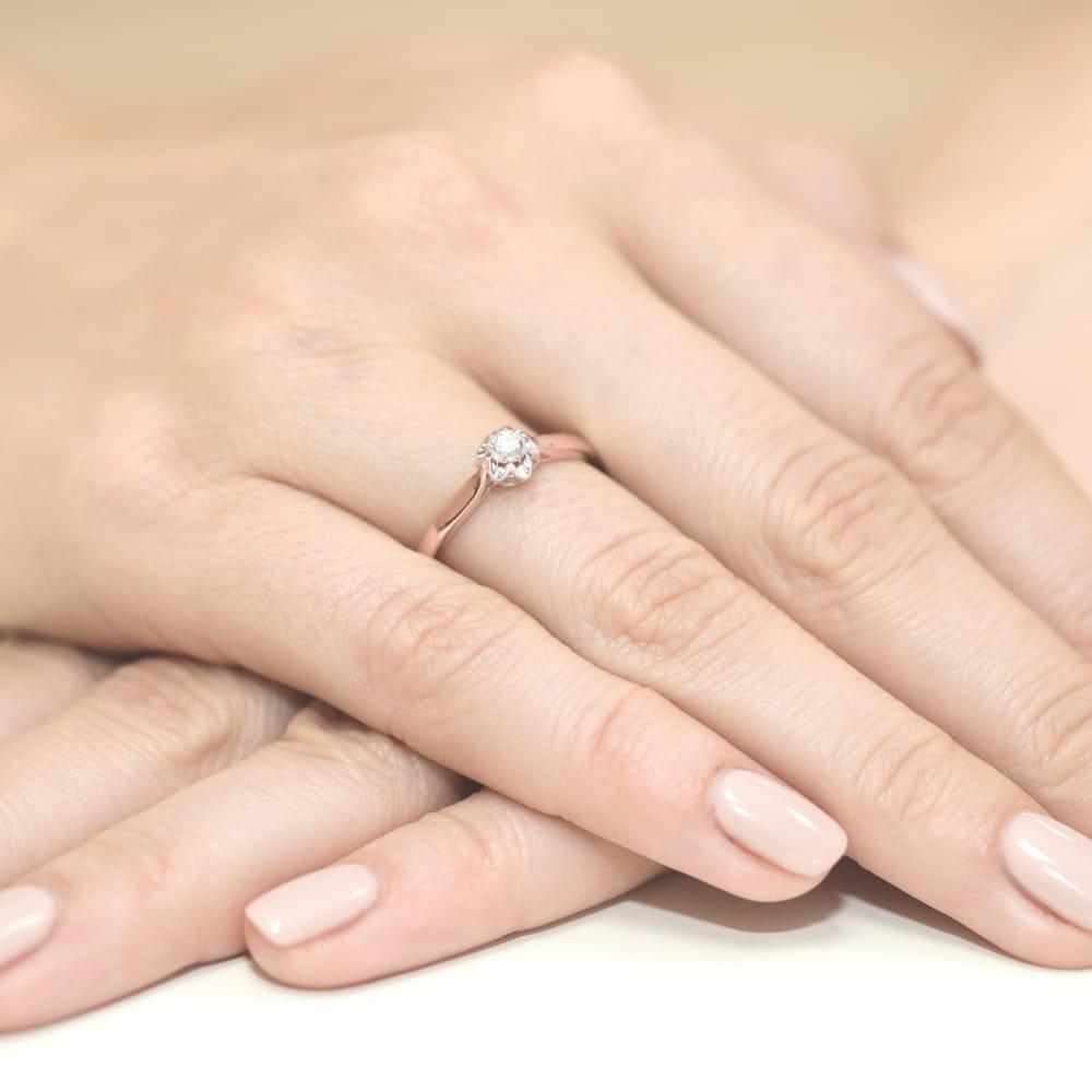 Inel Aur 14K W0062 Diamant Cultivat 0.15ct