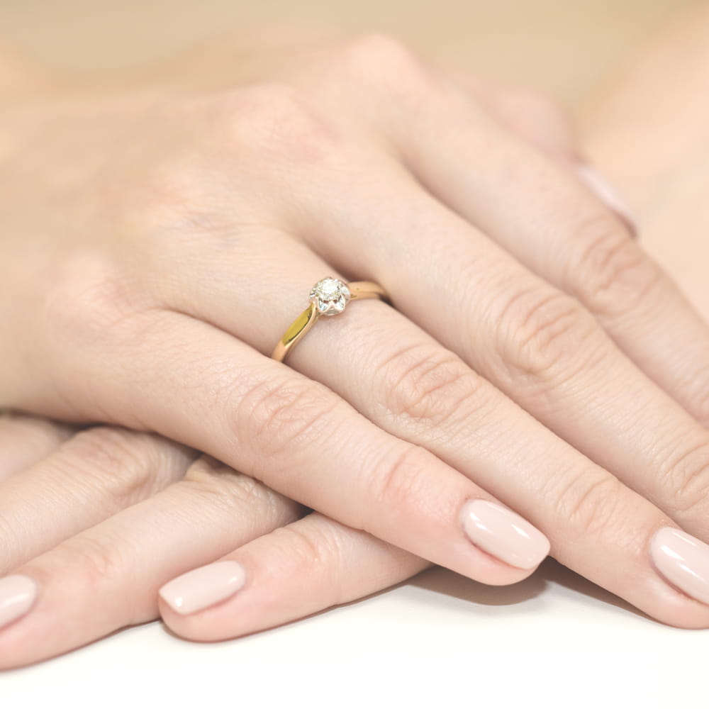 Inel Aur 14K W0062 Diamant Cultivat 0.15ct
