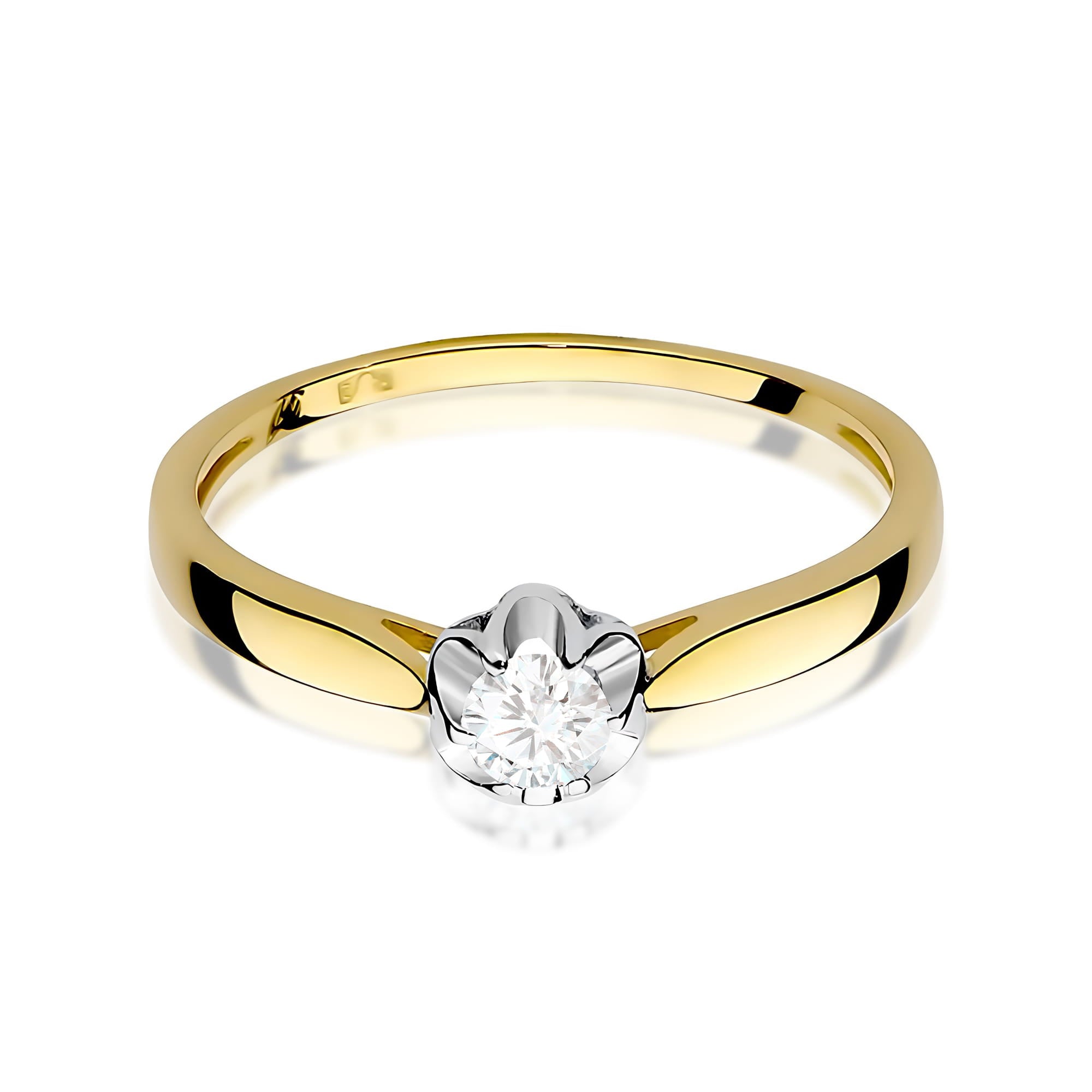 Inel Aur 9K cu Diamant Natural 0.15 ct