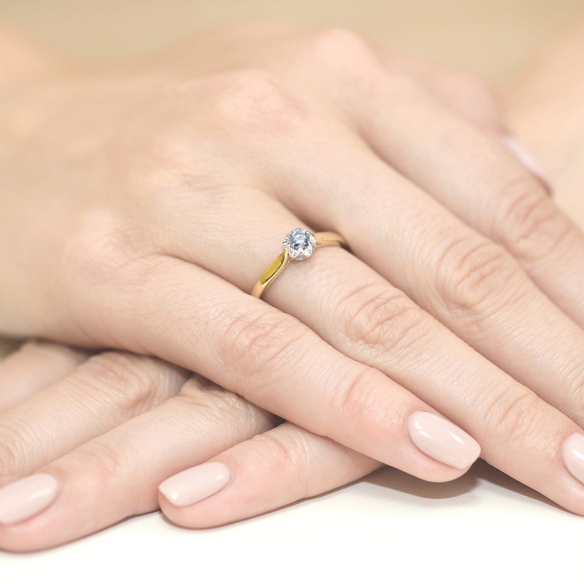 Inel Aur 9K cu Diamant Natural 0.15 ct