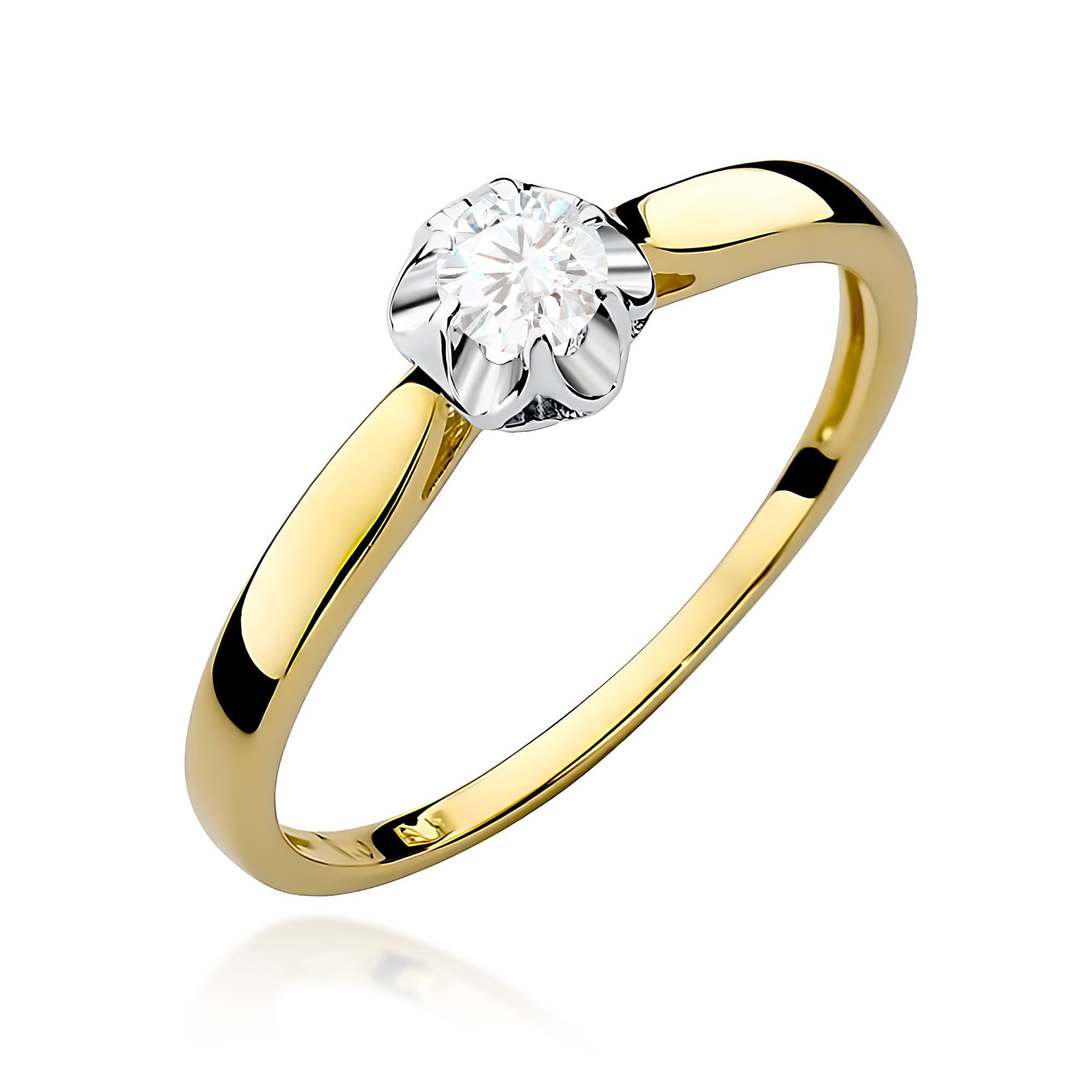Inel Aur 9K cu Diamant de Laborator 0.15 ct