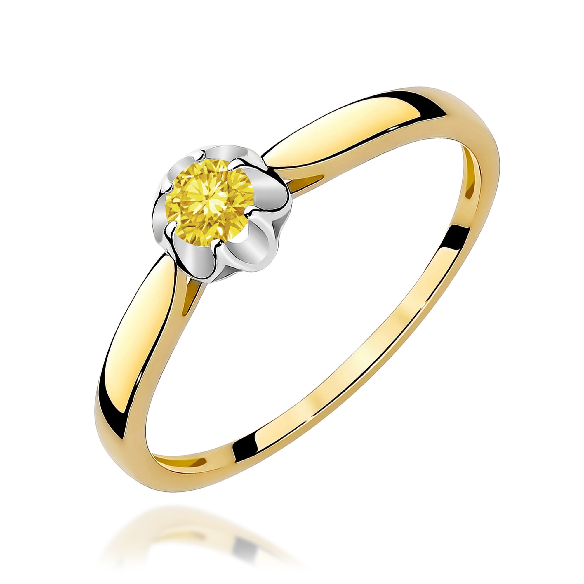 Inel Aur 9K cu Diamant Natural 0.15 ct