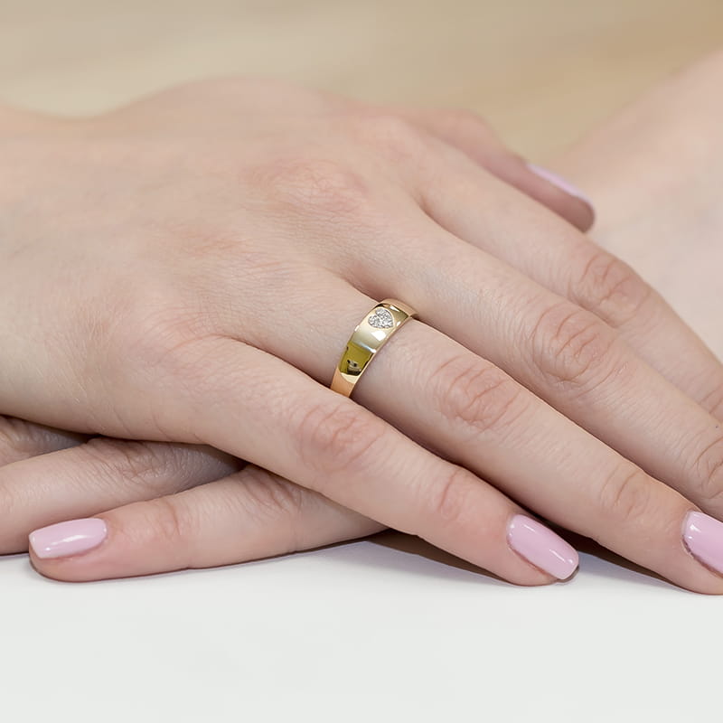Inel Aur 9K cu Diamante Naturale 0.03 ct