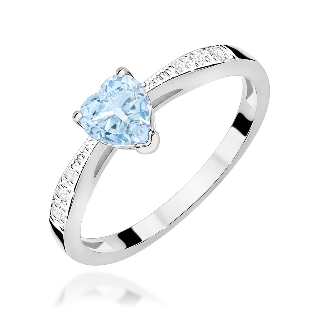Inel Aur 9K cu Diamante Albastru de Laborator 0.53 ct